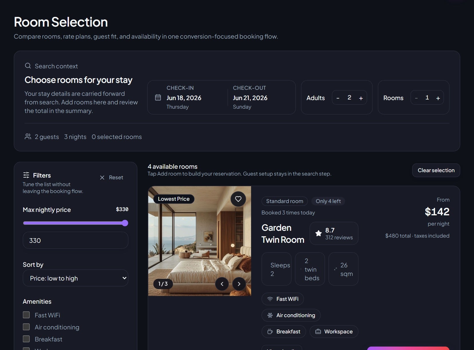 Booking platform workflow